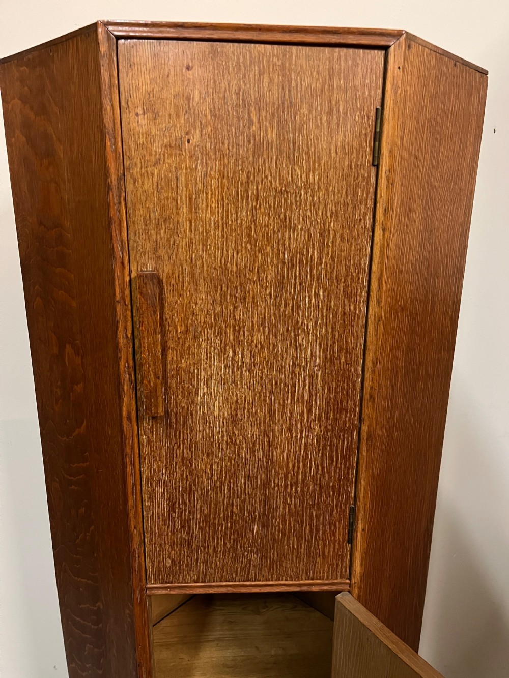 Limed oak standing corner cupboard  View V