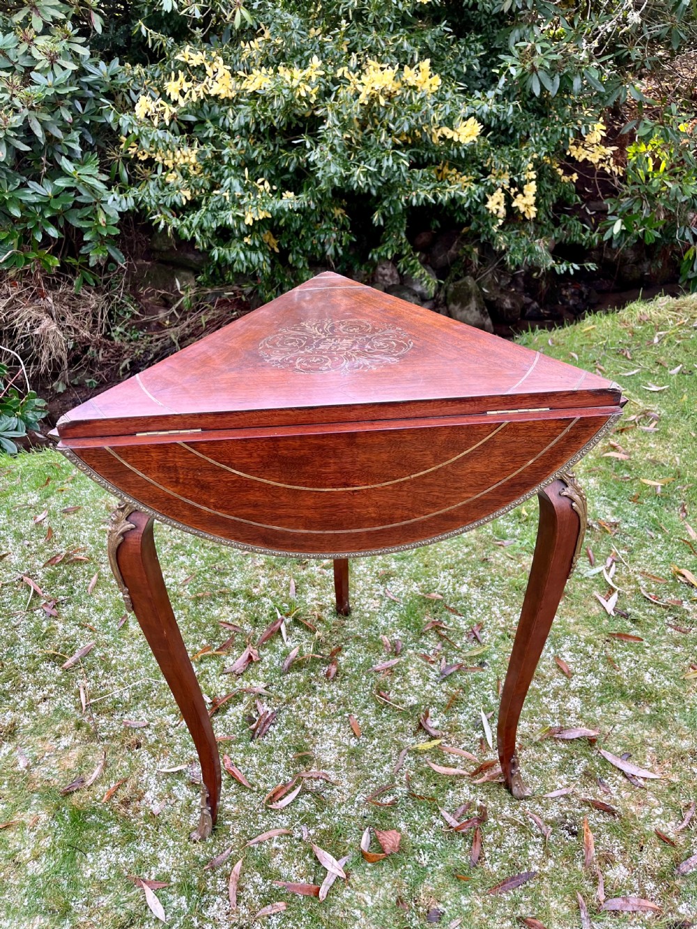 Brass inlaid occasional or side table View VII