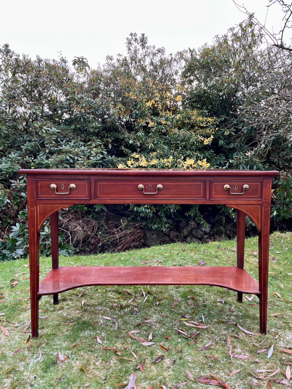 Tall narrow inlaid console table View VIII