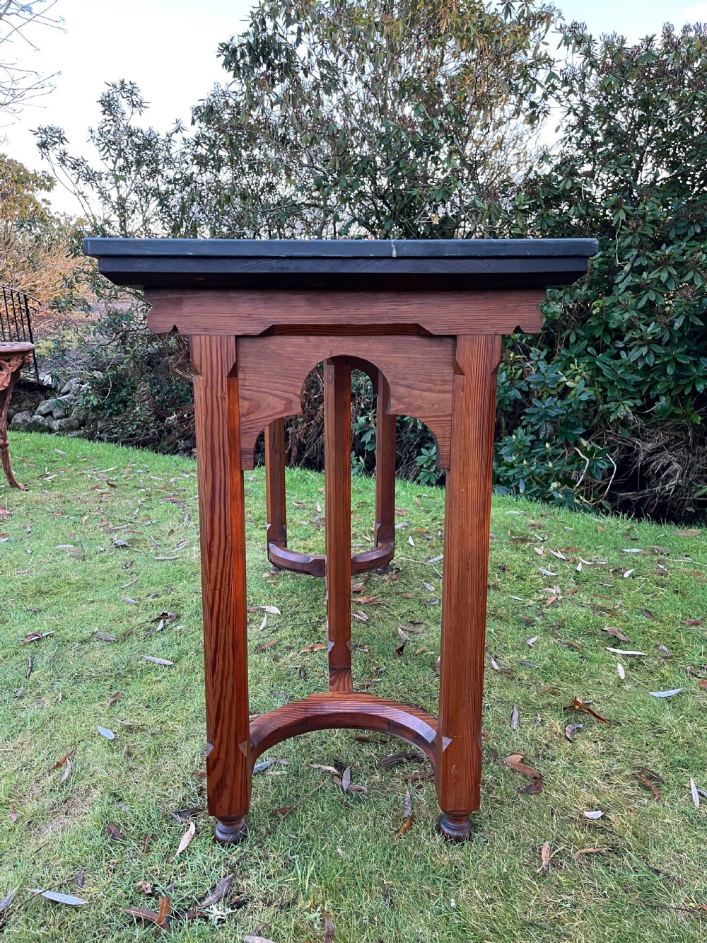 Slate topped pine console table  View XII