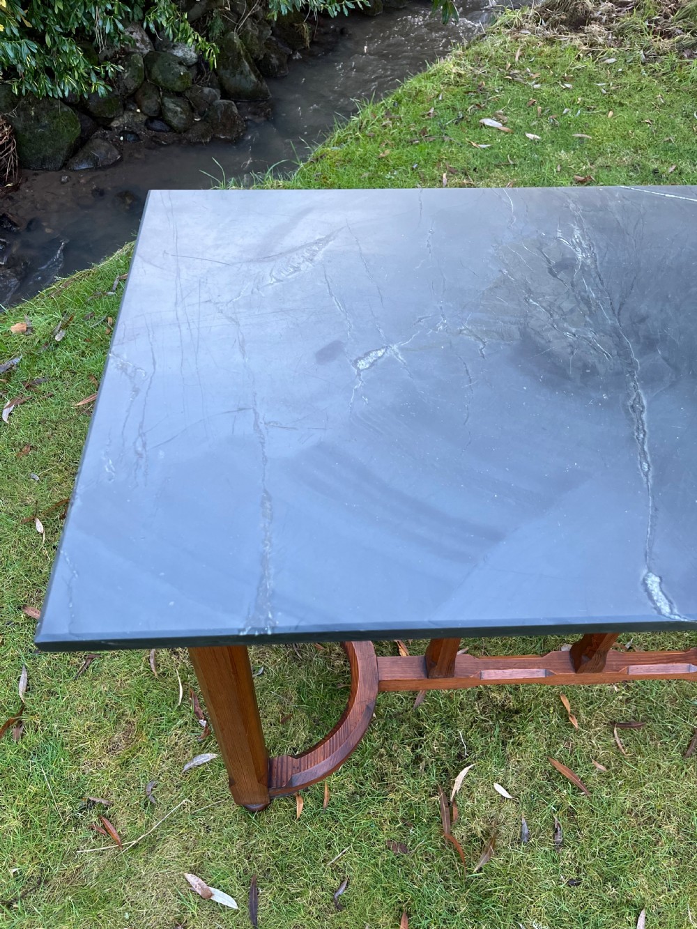 Slate topped pine console table  View XIV
