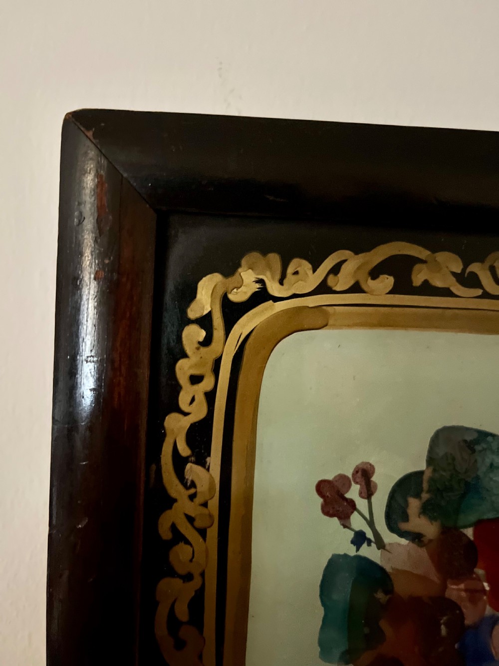 Pair naive reverse glass paintings  View XI