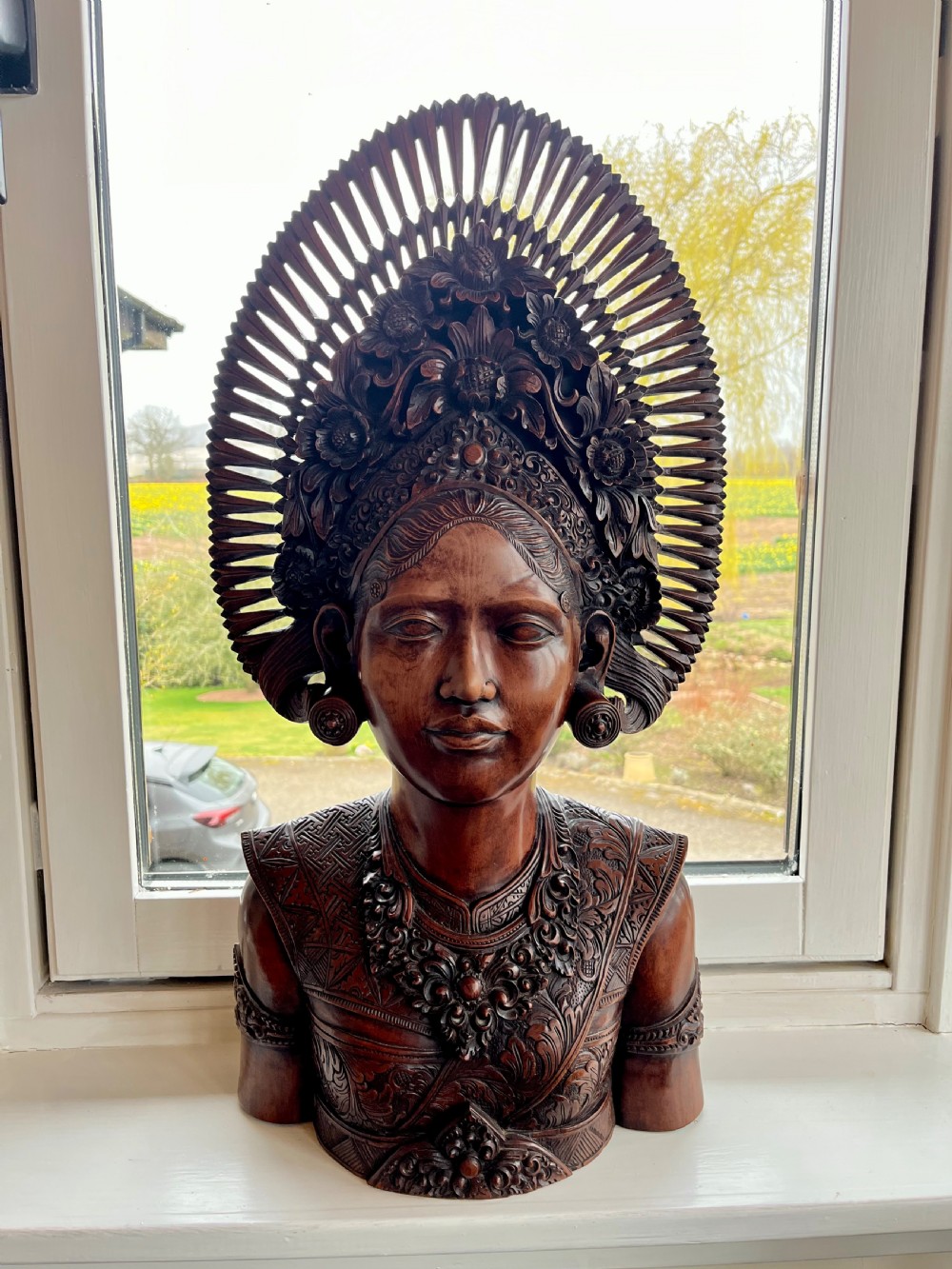 Finely carved Balinese bust