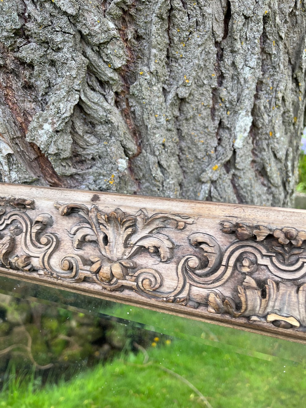 Carved pine wall mirror  View III
