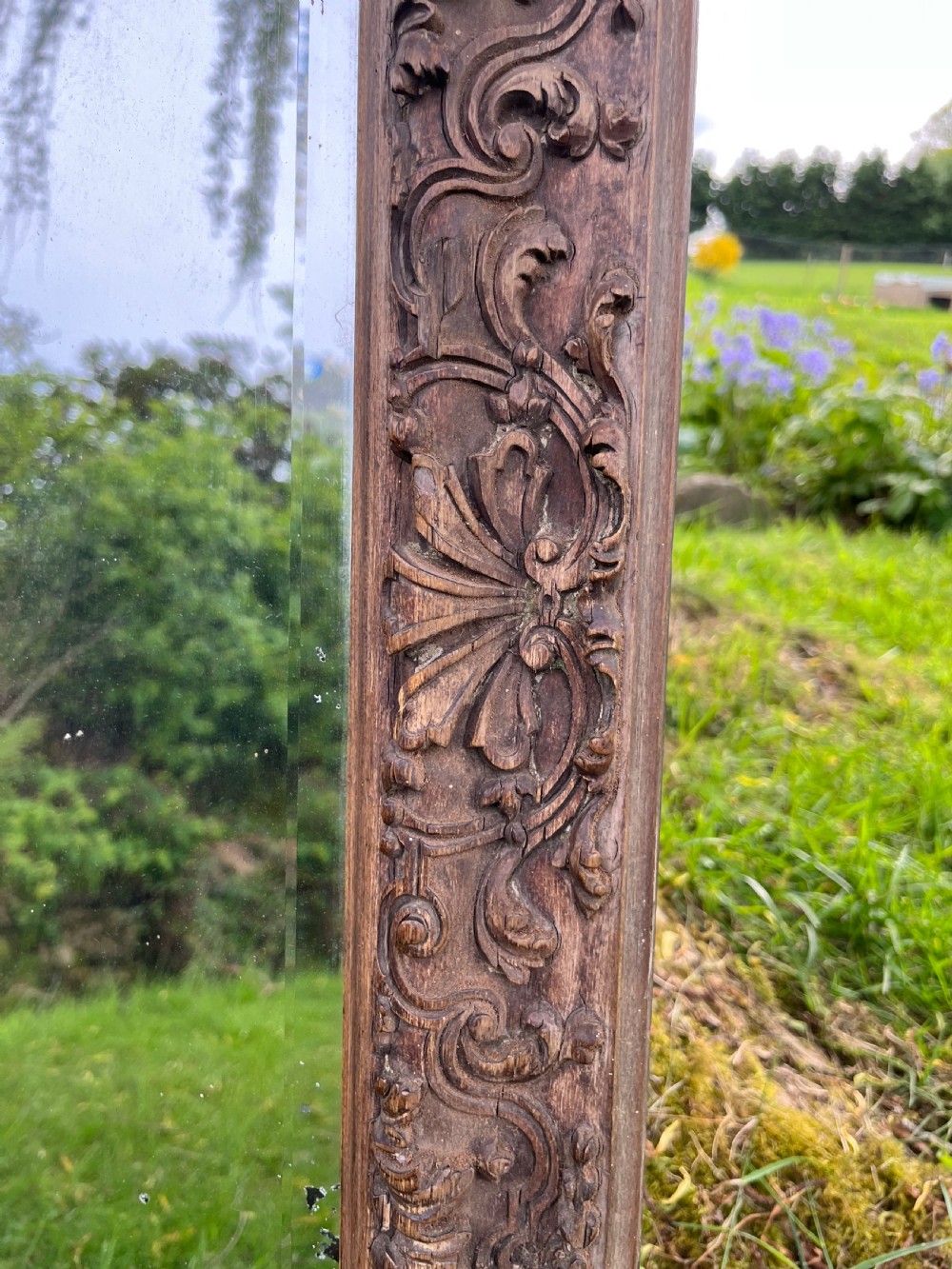 Carved pine wall mirror  View VII