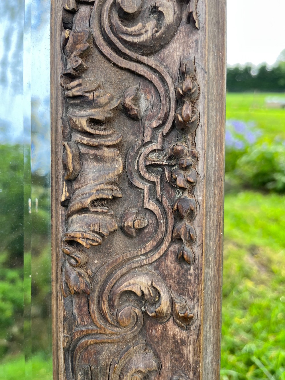 Carved pine wall mirror  View VIII