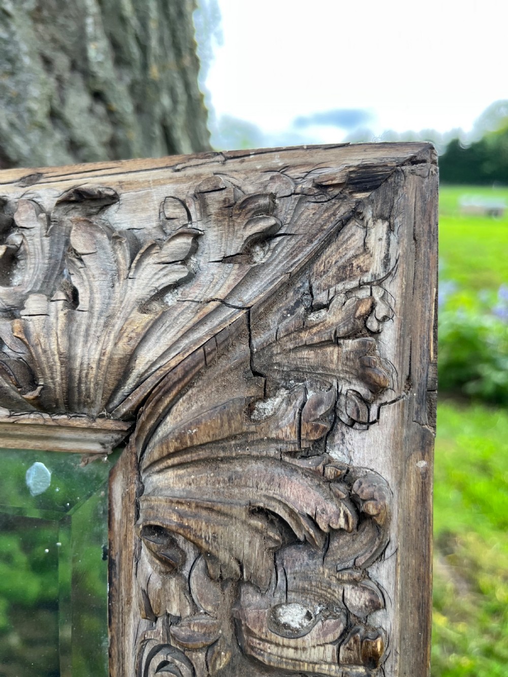 Carved pine wall mirror  View IX