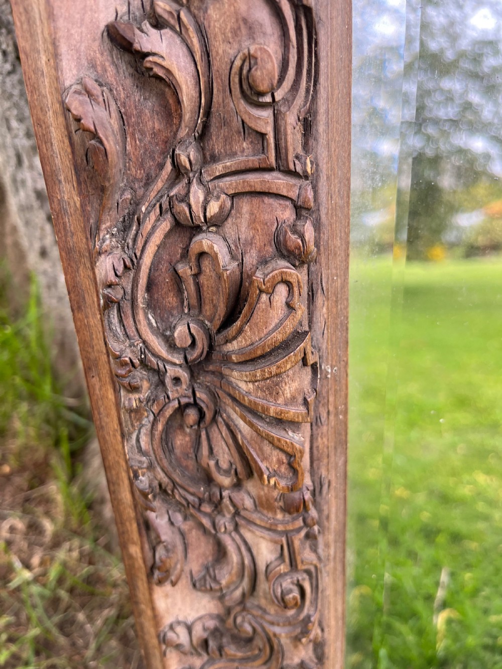 Carved pine wall mirror  View XII