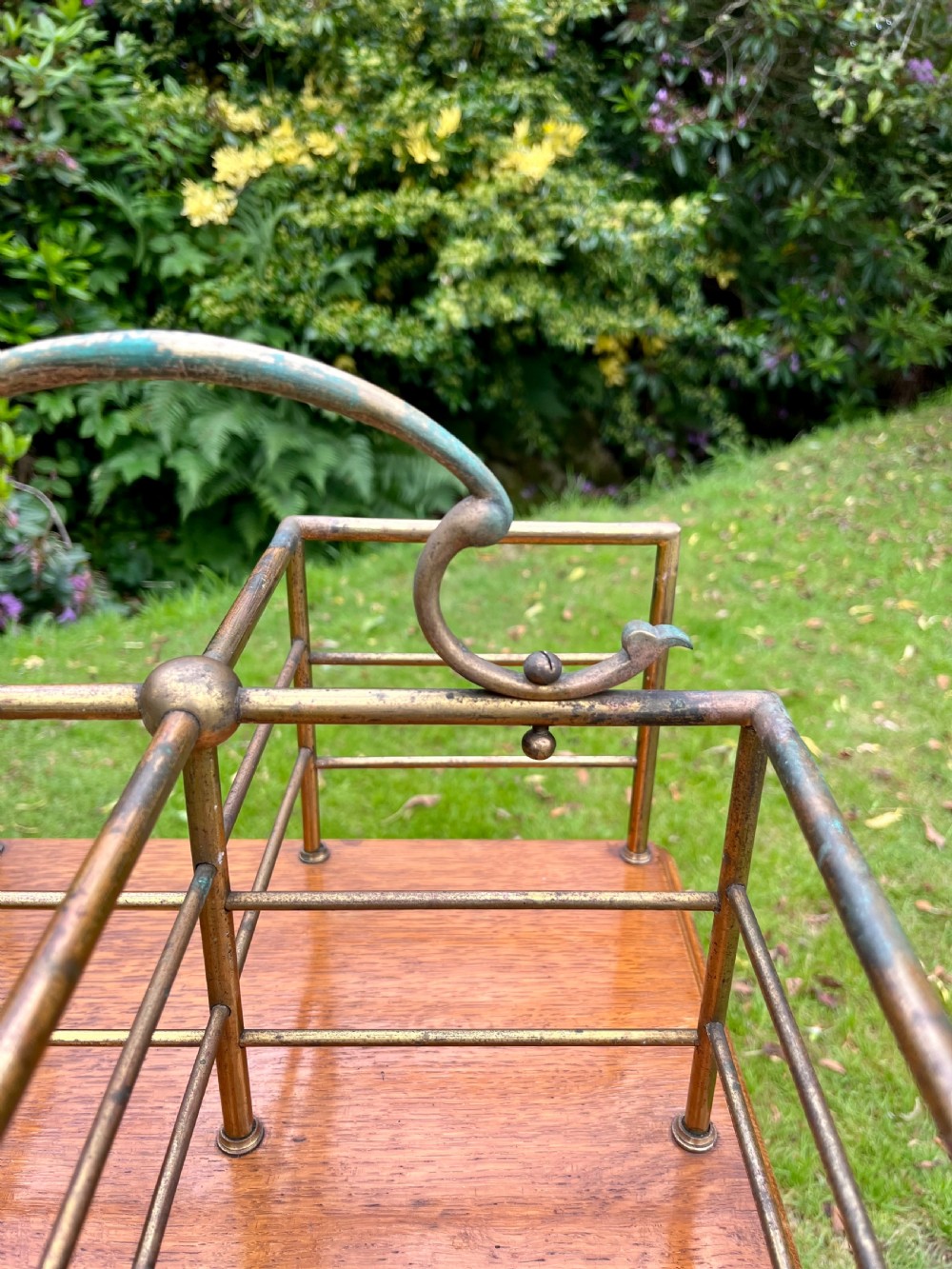 Brass revolving book table View V