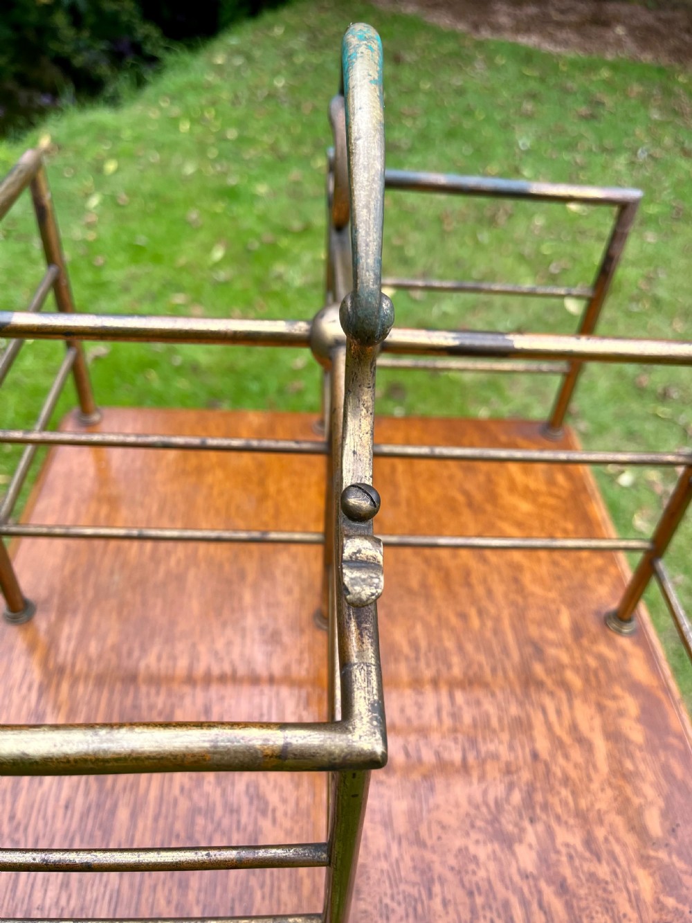 Brass revolving book table View VIII