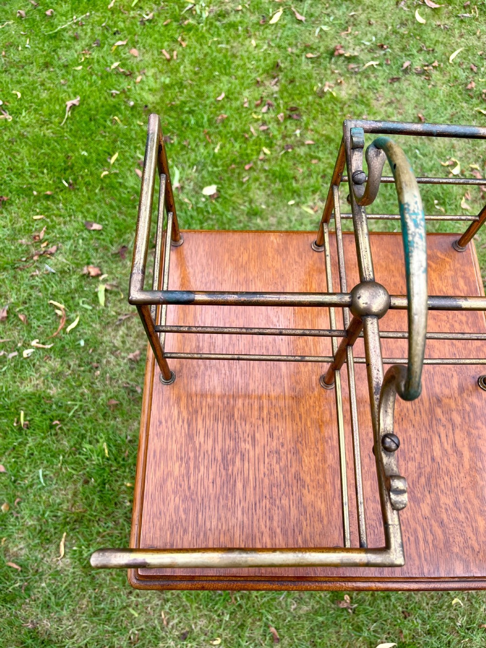 Brass revolving book table View X