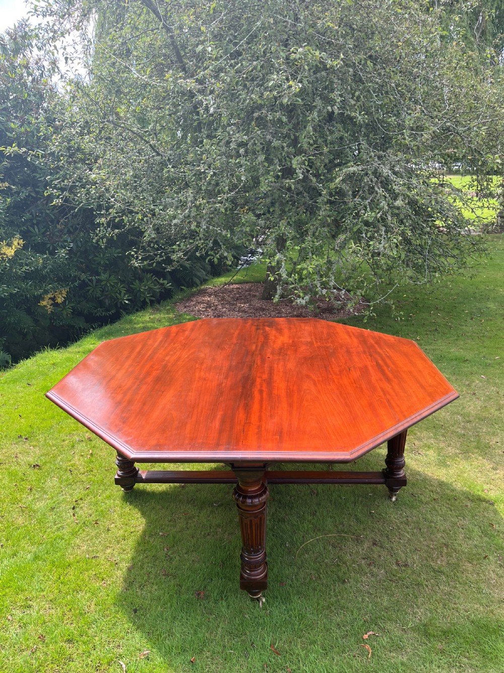 Large octagonal mahogany dining table  View II