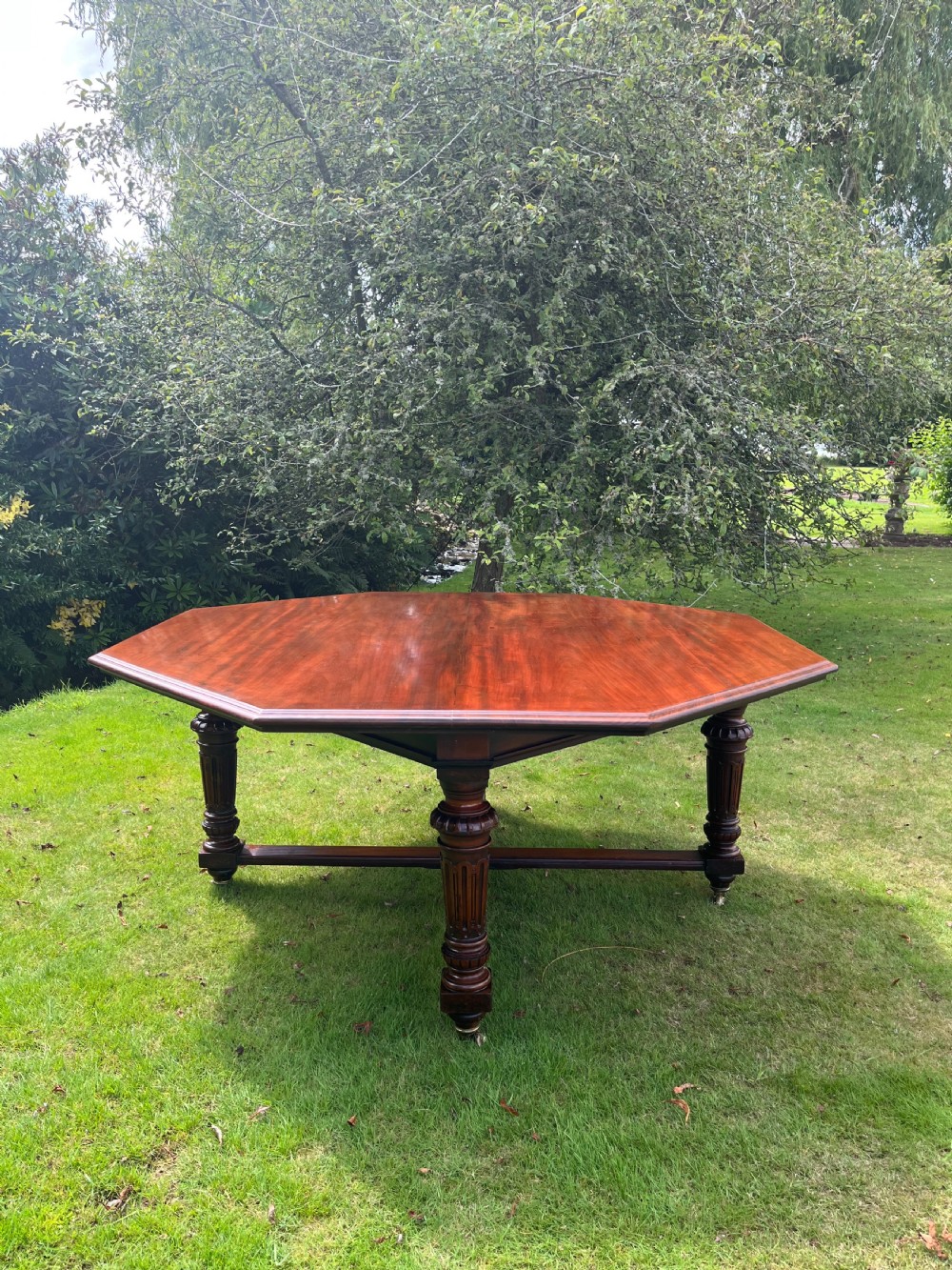 Large octagonal mahogany dining table  View III