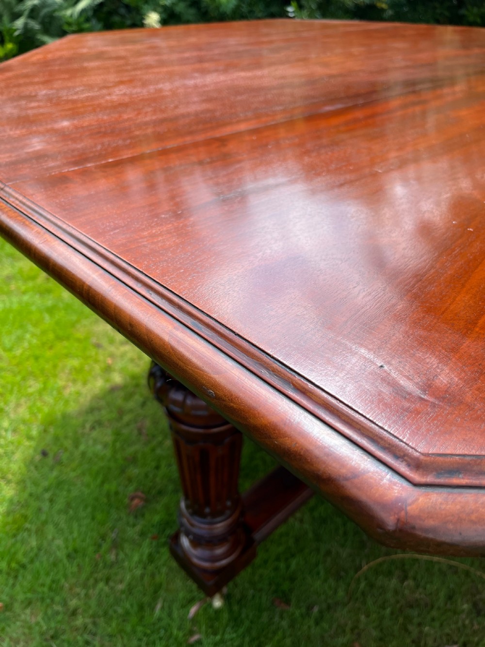 Large octagonal mahogany dining table  View VII