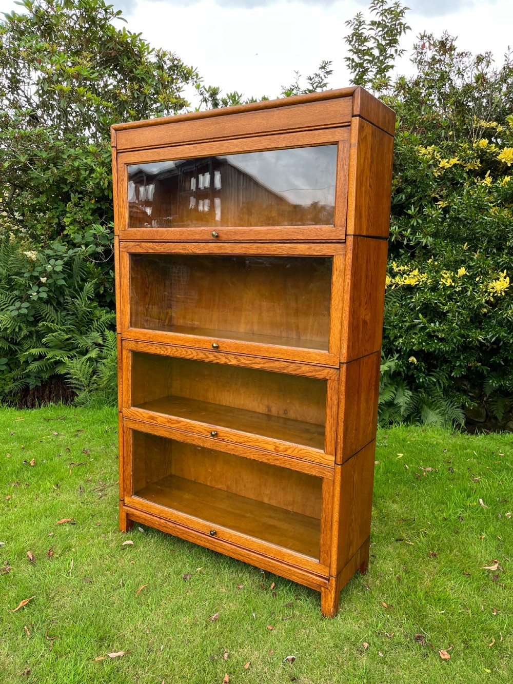 Oak sectional stacking bookcase 