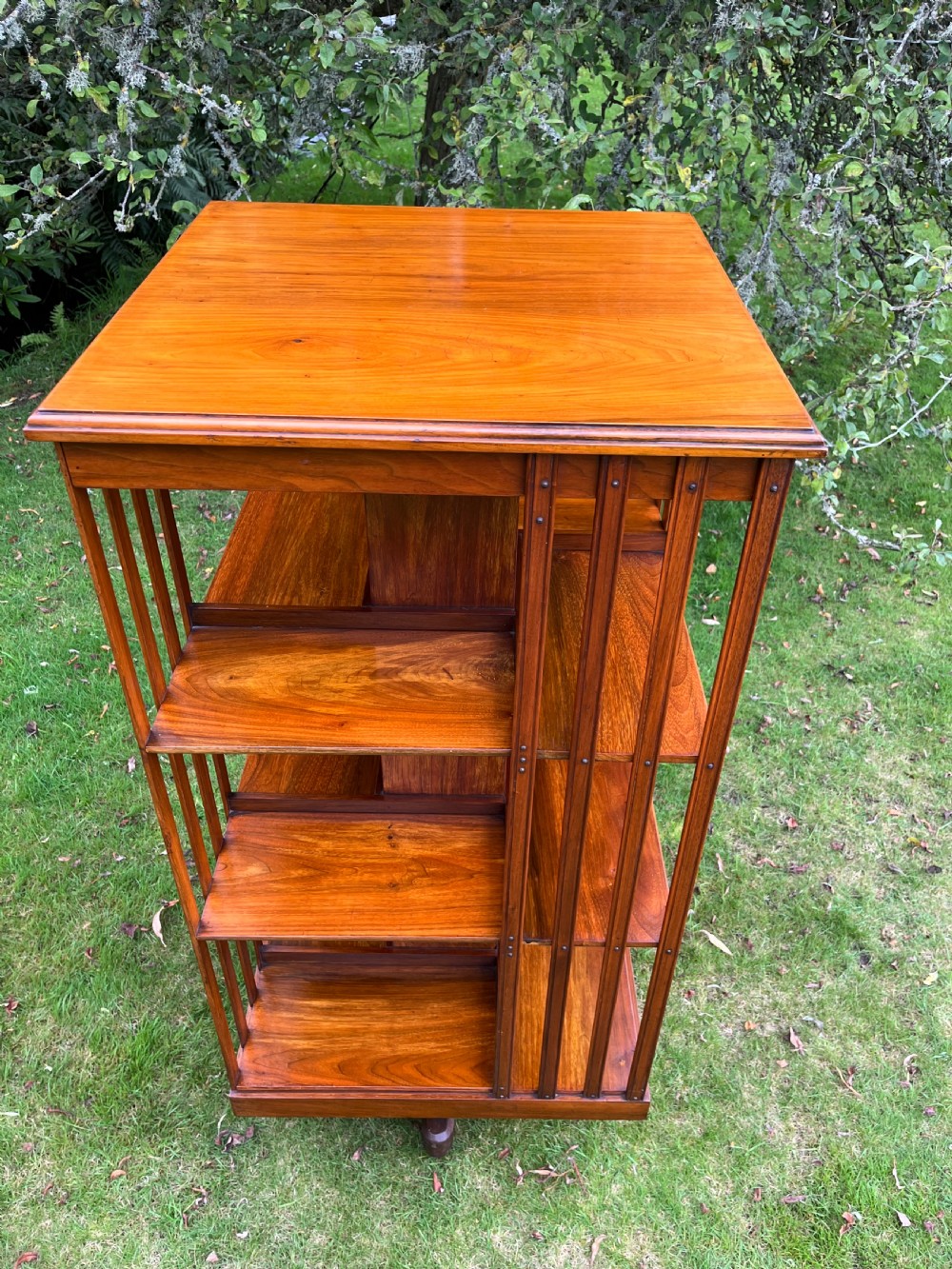 Large walnut revolving bookcase  View XV