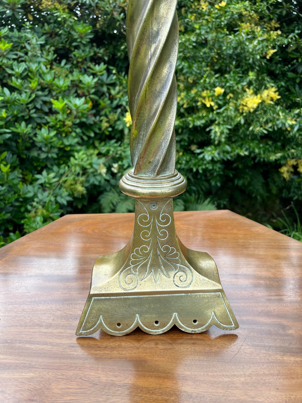 Large brass altar candlestick View III