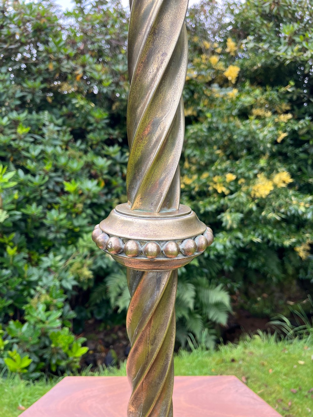 Large brass altar candlestick View IV