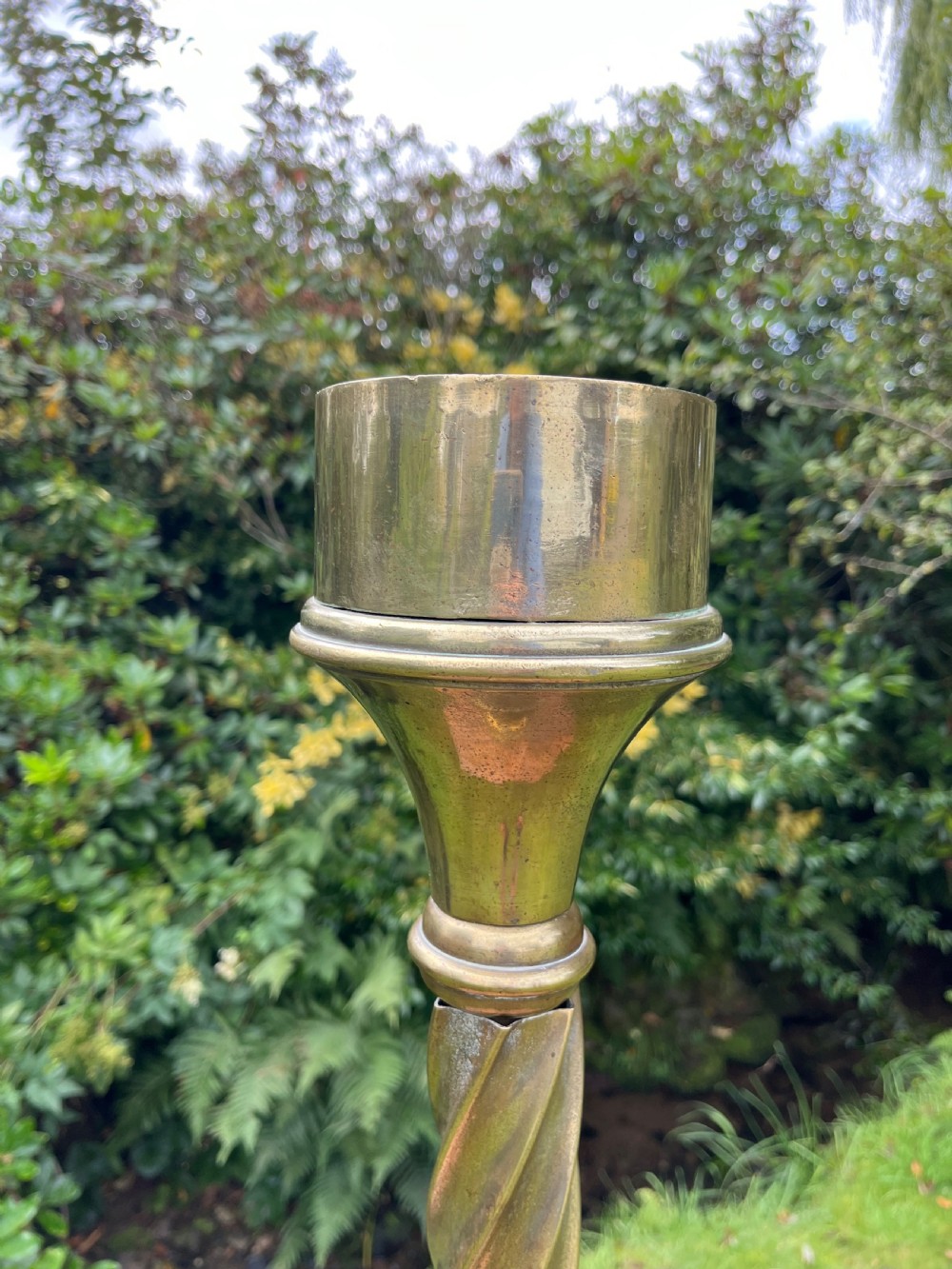 Large brass altar candlestick View V