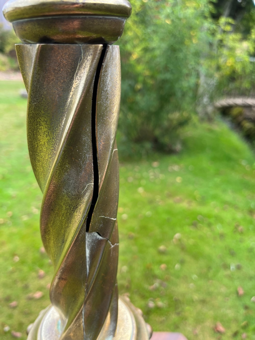 Large brass altar candlestick View VII