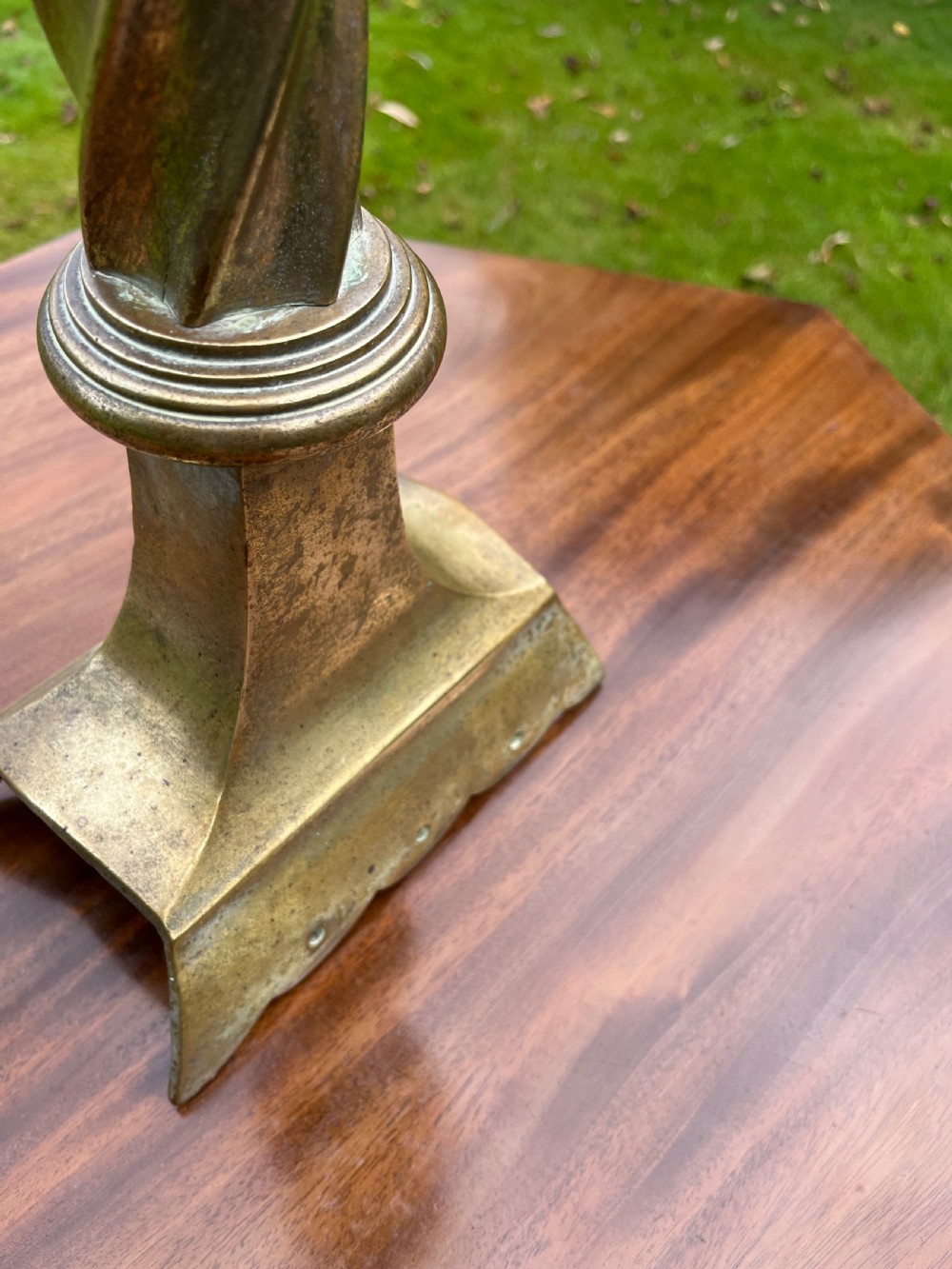 Large brass altar candlestick View VIII