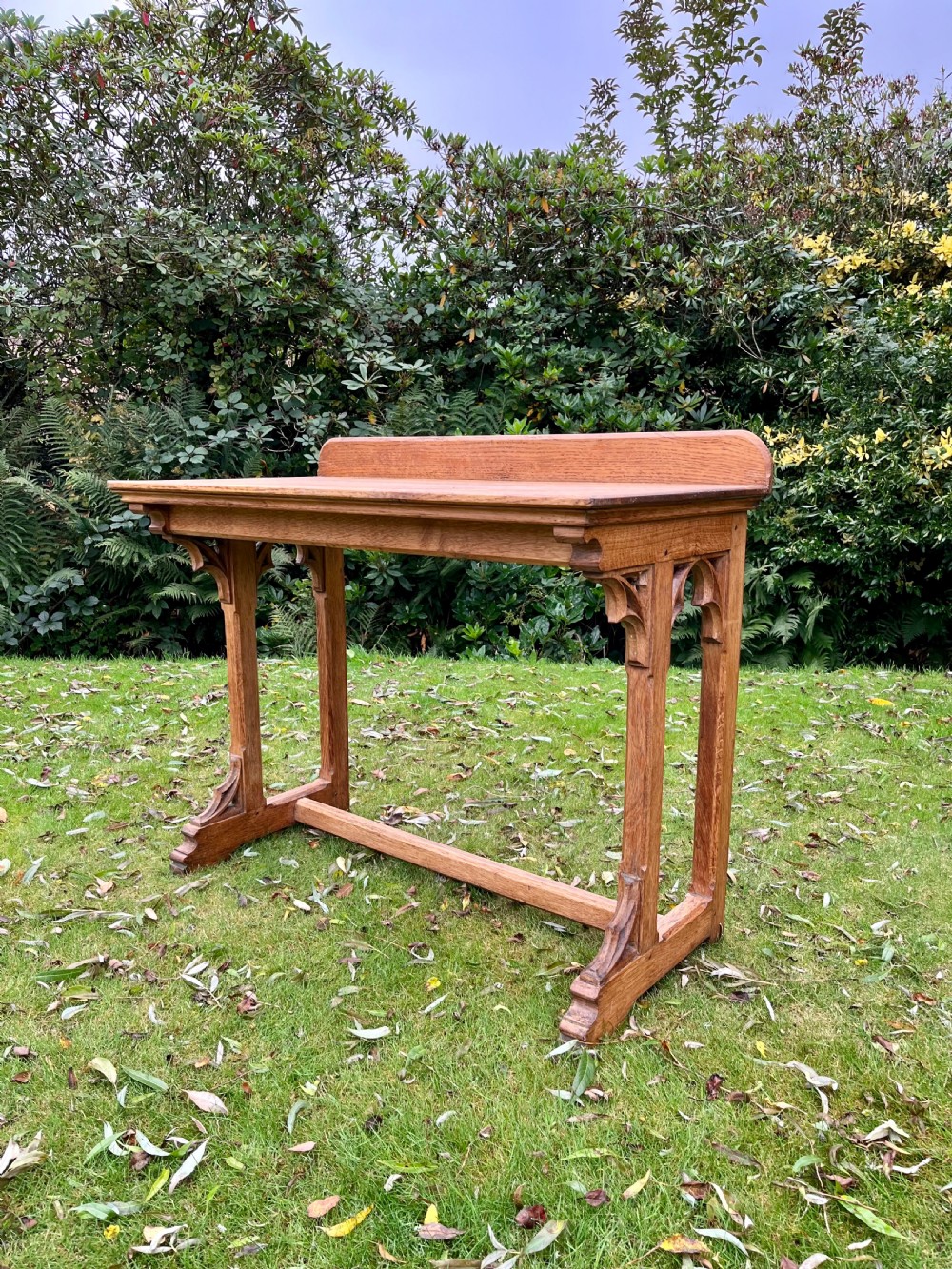 Gothic oak console table 