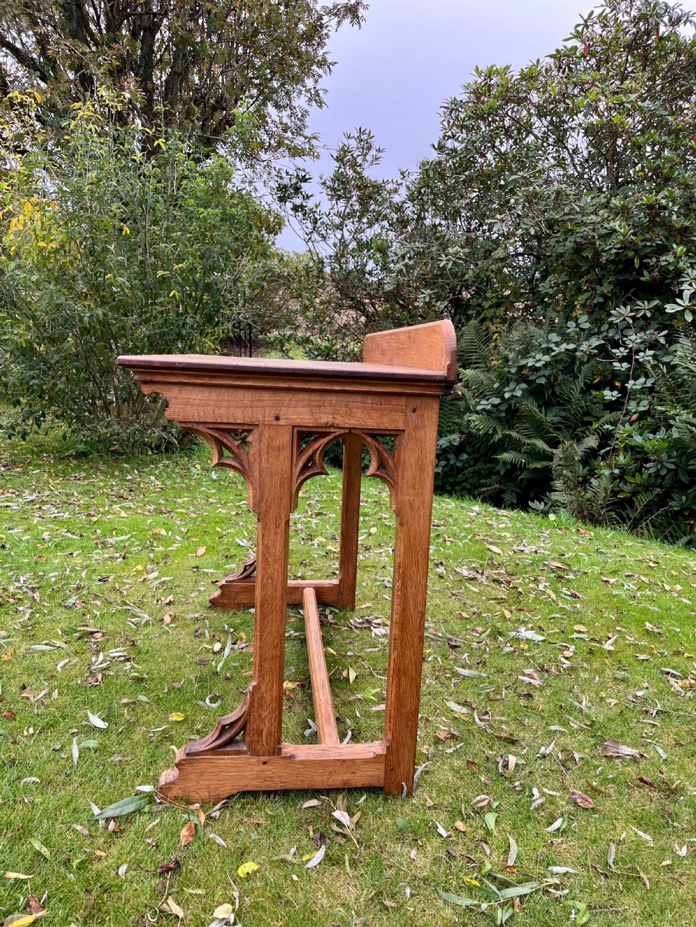 Gothic oak console table  View II