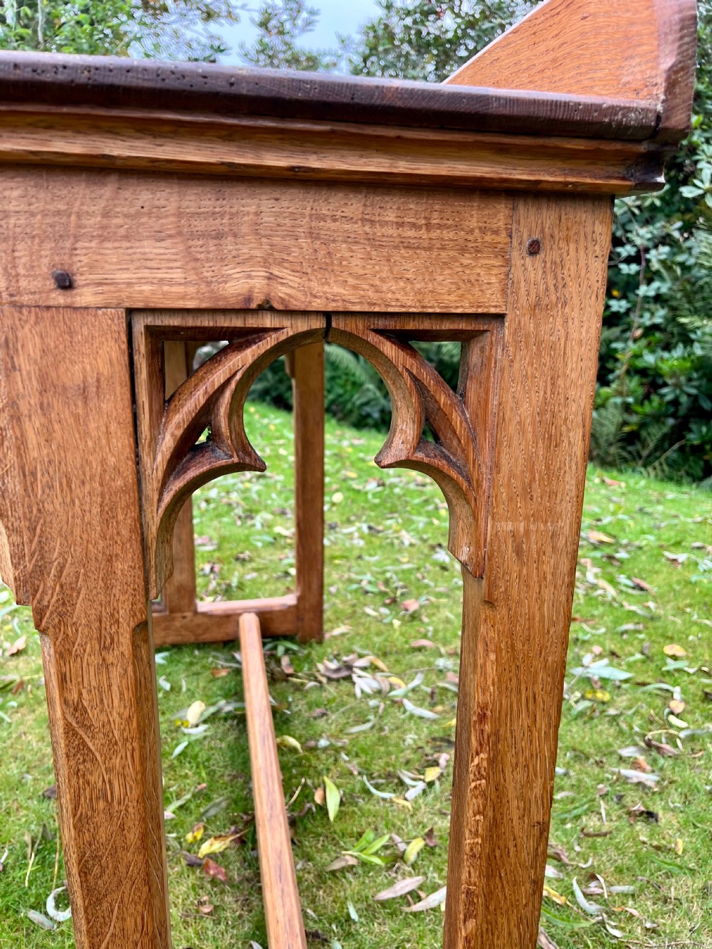 Gothic oak console table  View V