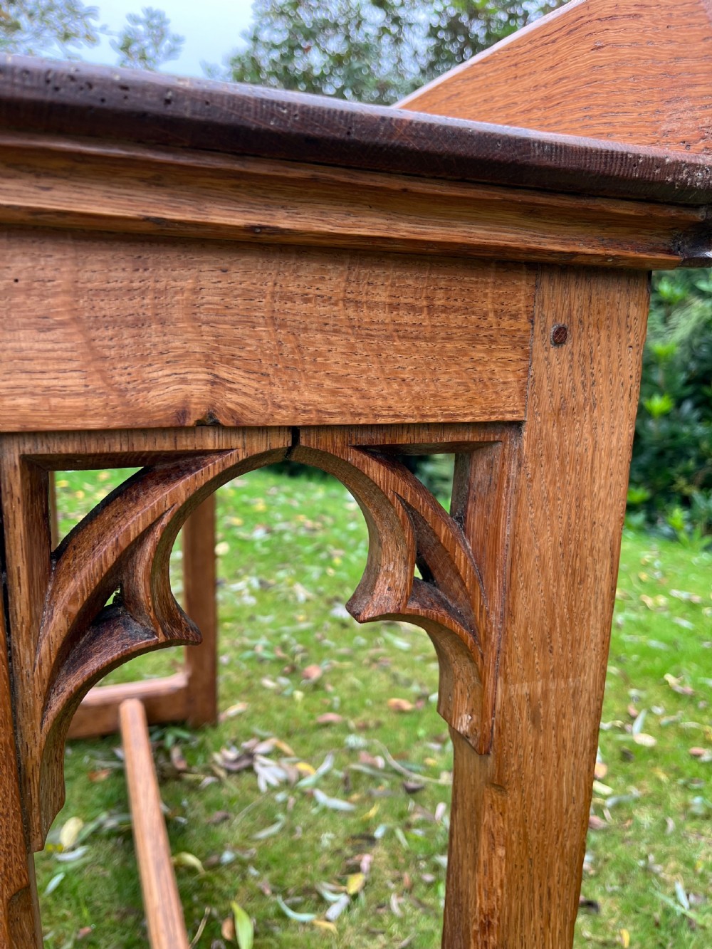 Gothic oak console table  View VIII