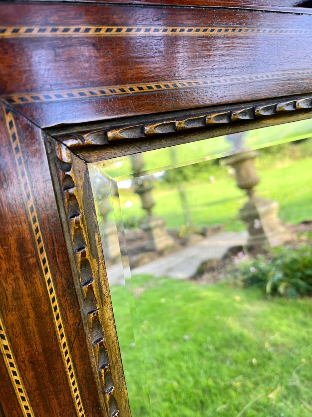 Large mahogany inlaid wall mirror  View VI