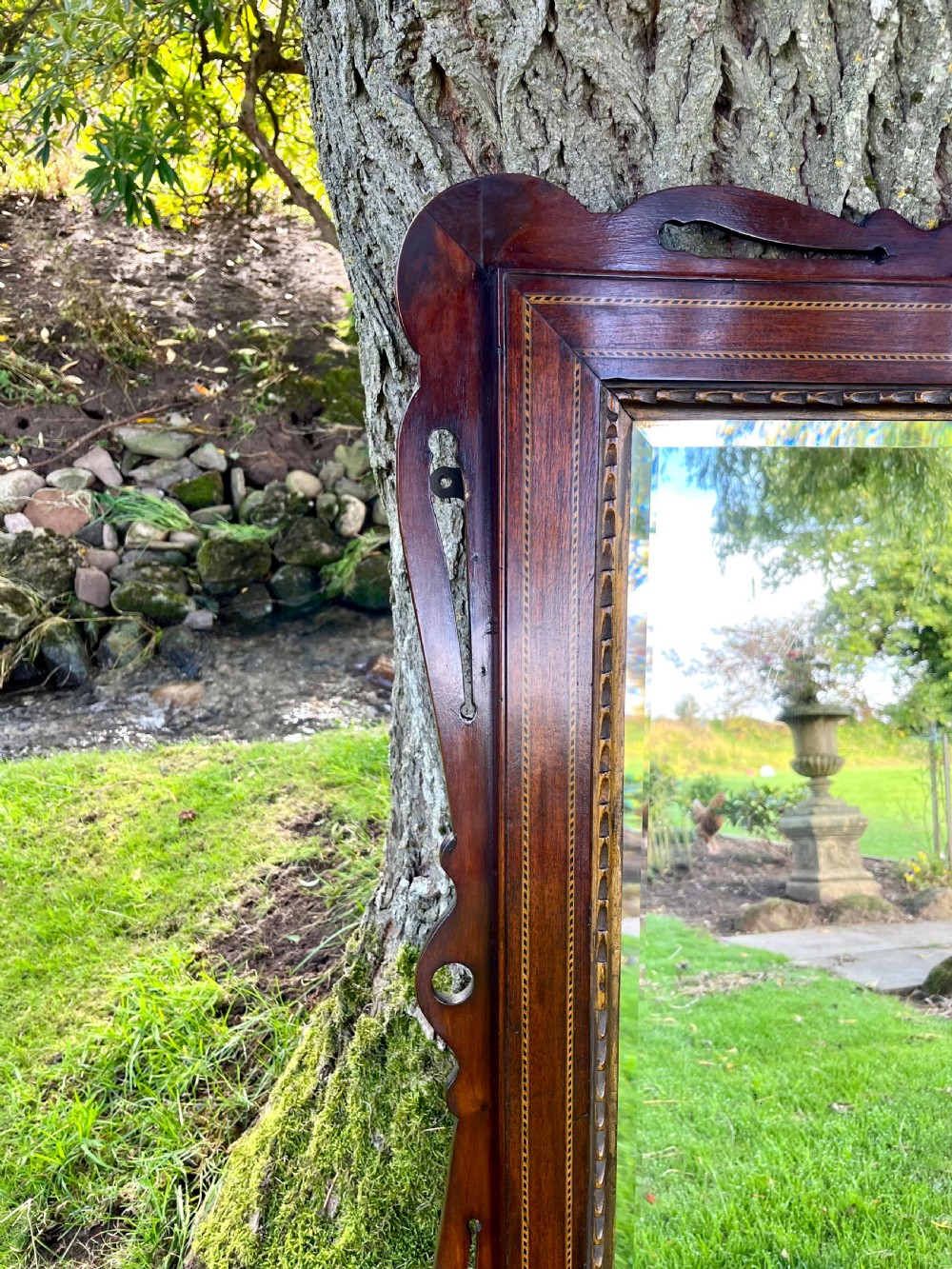 Large mahogany inlaid wall mirror  View VII