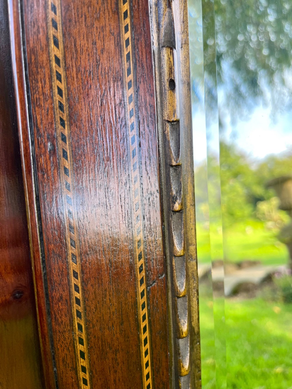 Large mahogany inlaid wall mirror  View VIII