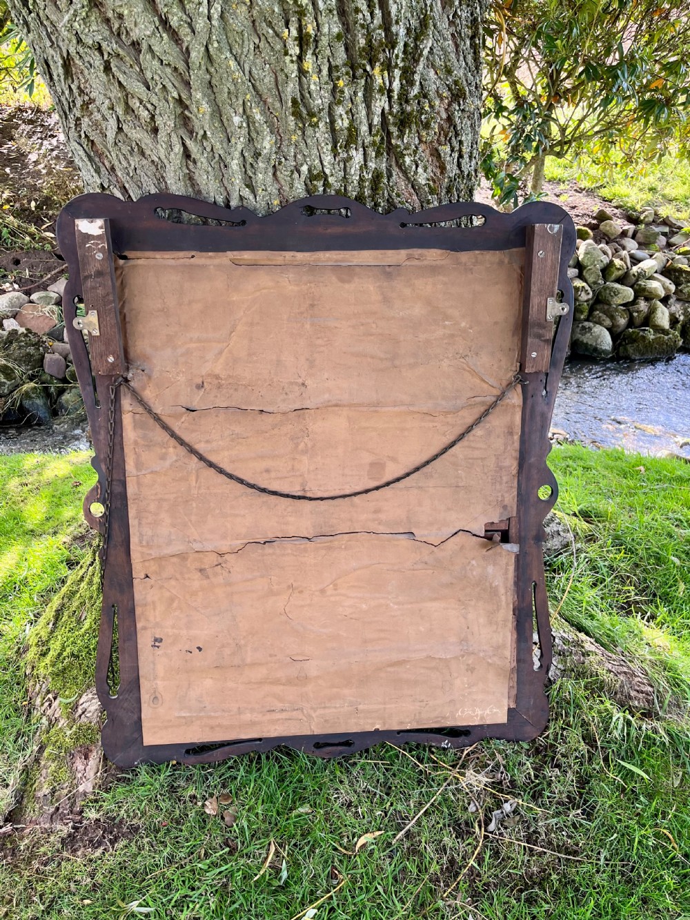 Large mahogany inlaid wall mirror  View XII