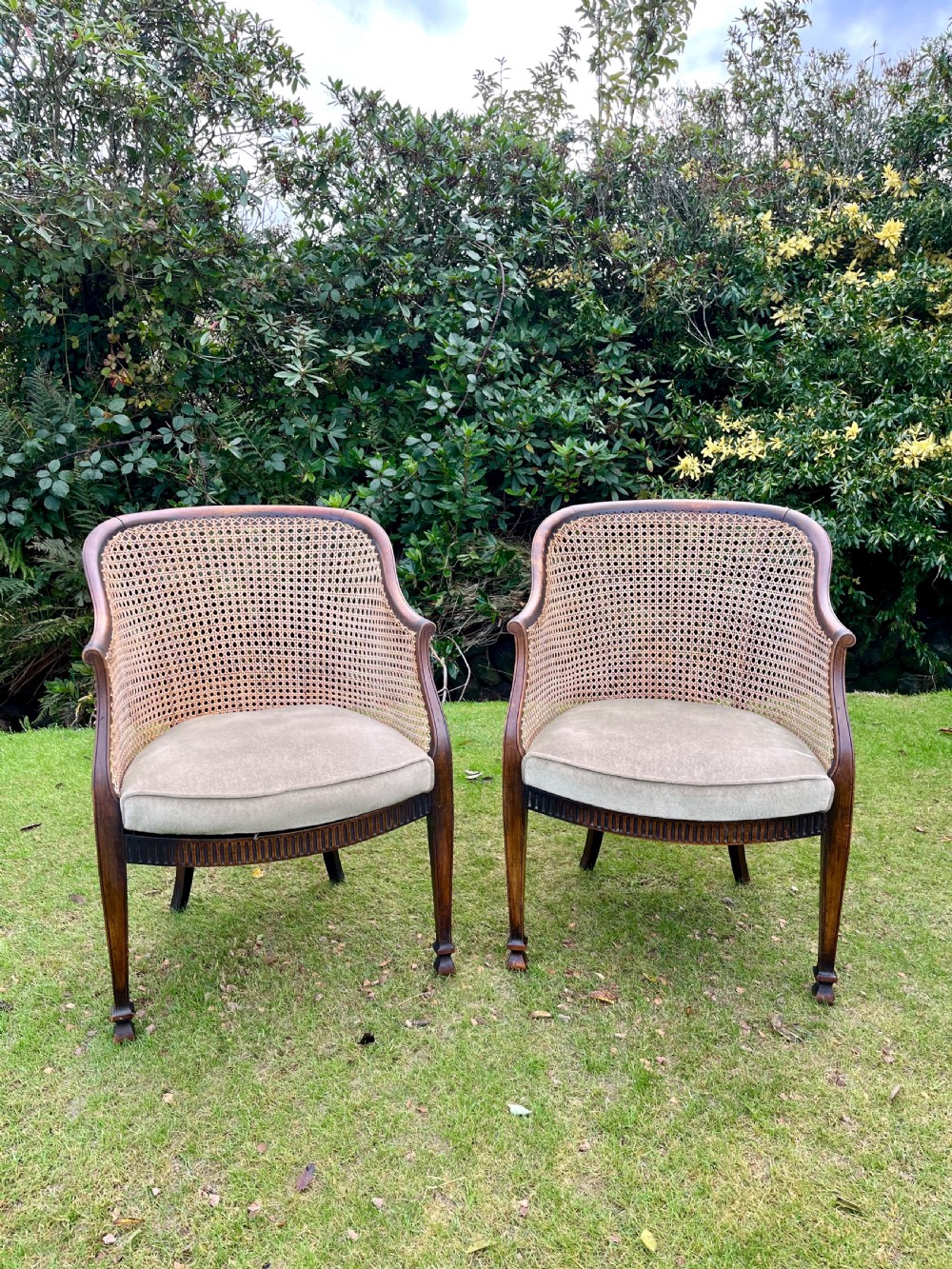 Pair bergere armchairs