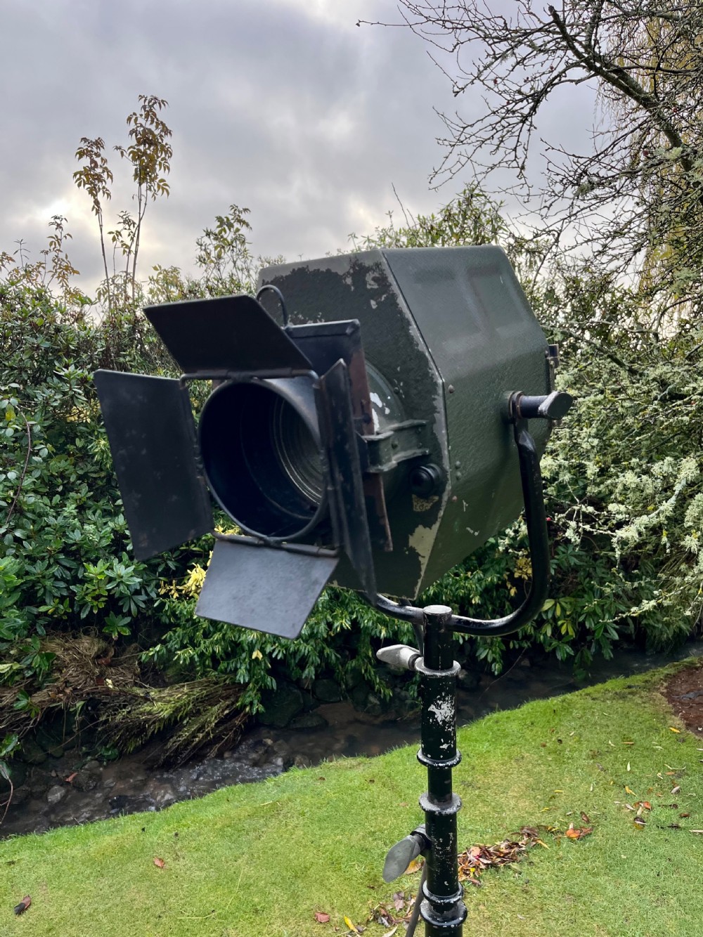Industrial theatre light on stand View II