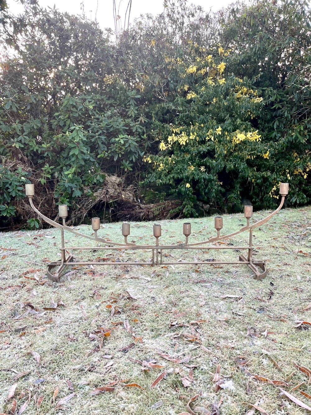 Eight large steel candlesticks  View IV