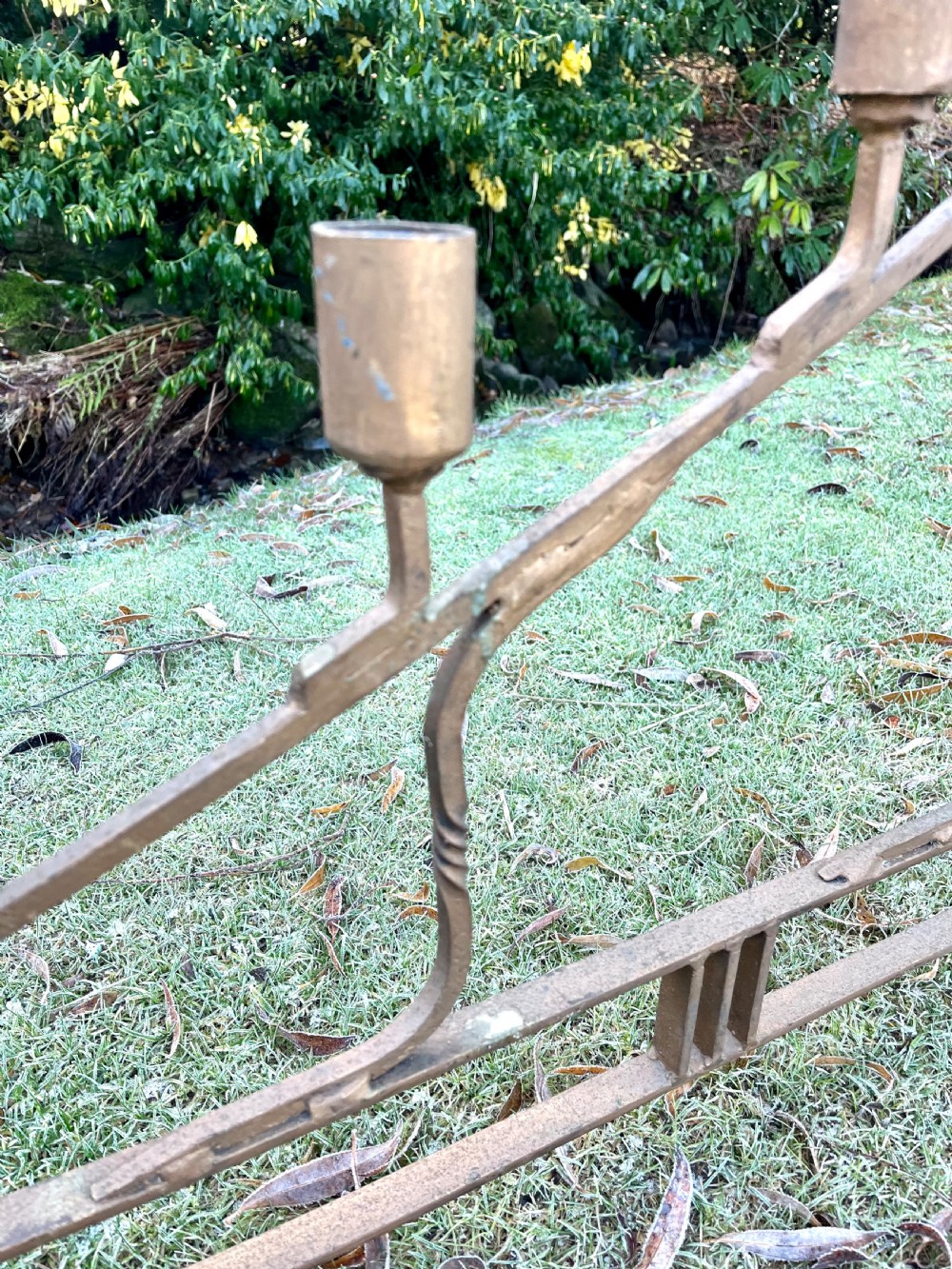 Eight large steel candlesticks  View VI