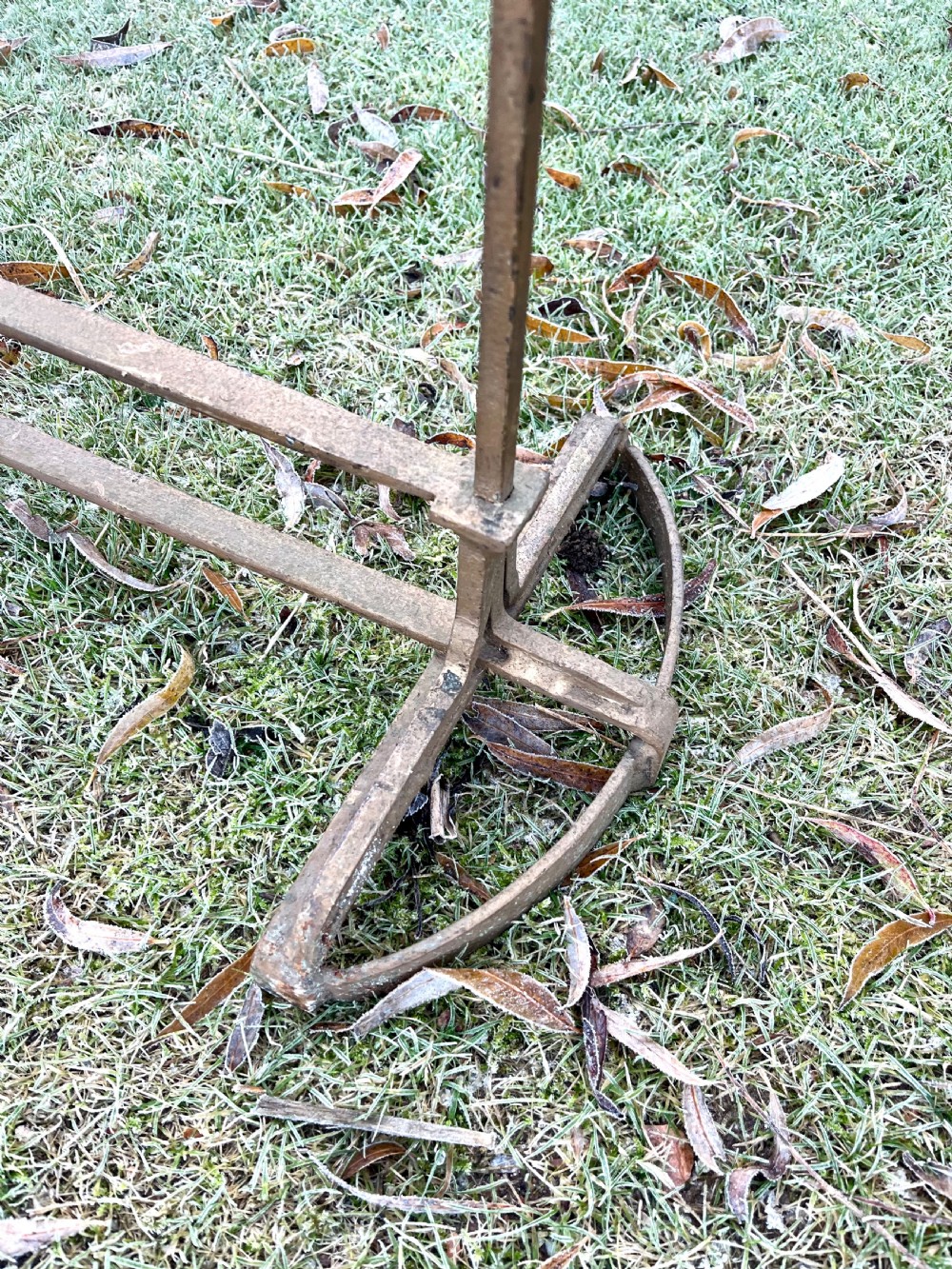 Eight large steel candlesticks  View XII