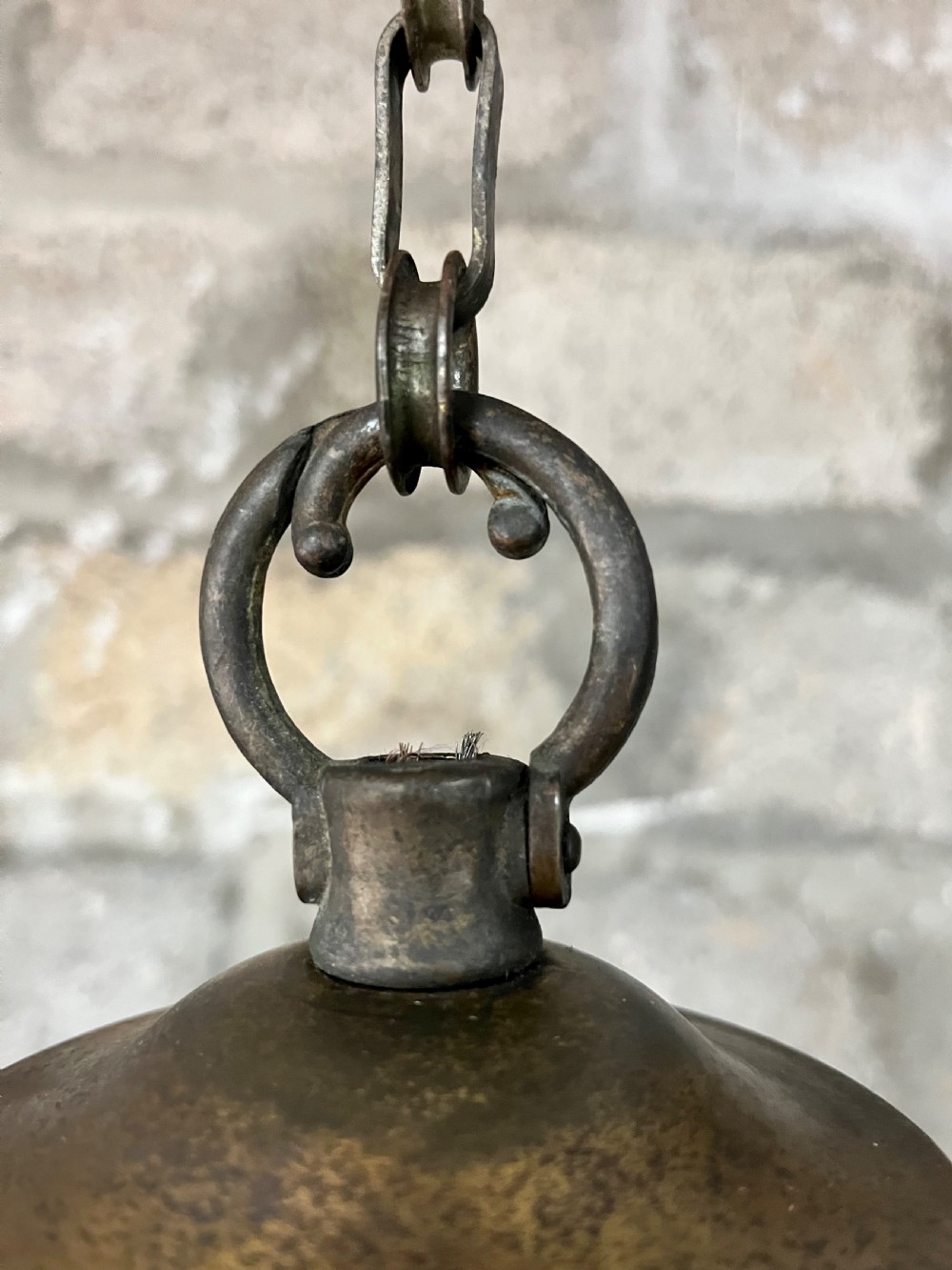 Large industrial opaline ceiling light  View V