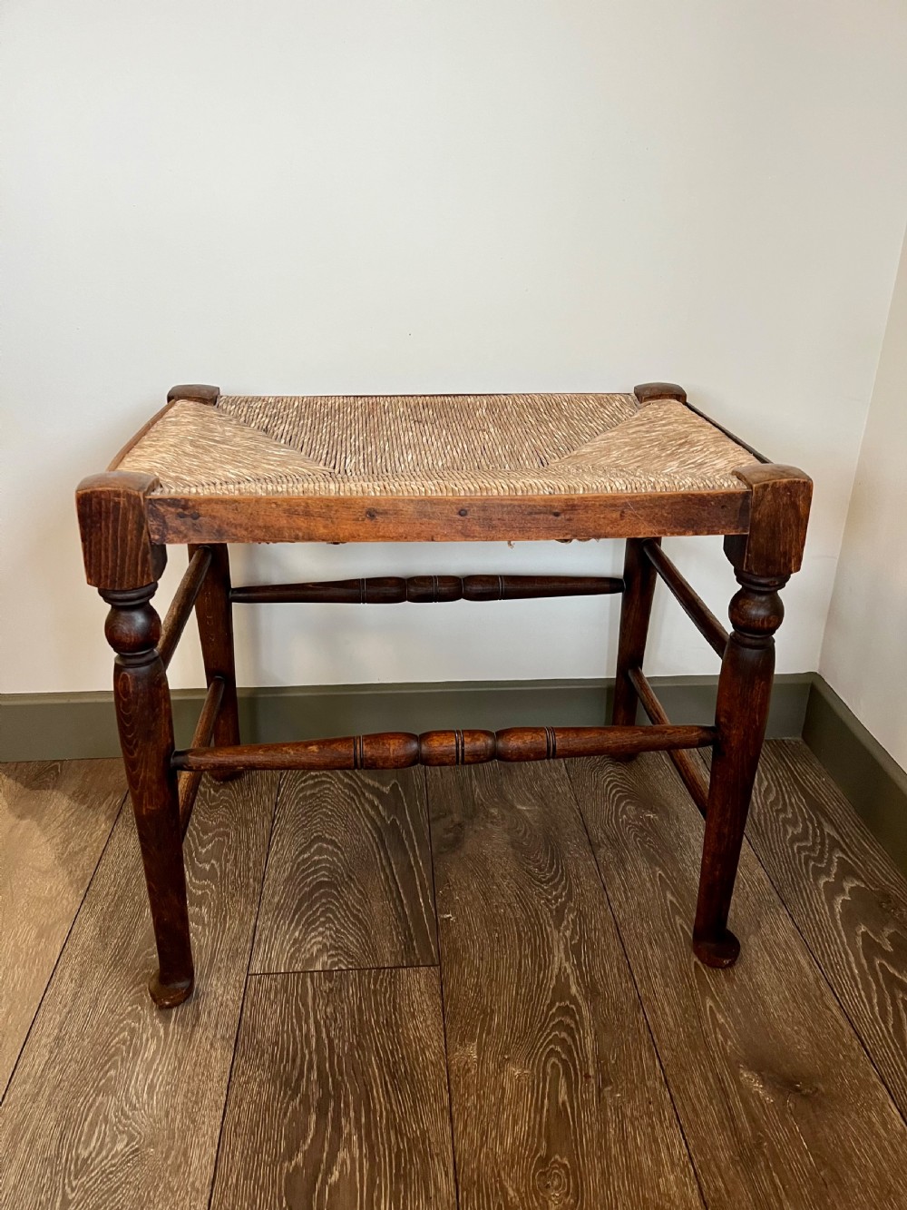 Large rush seat stool  View II
