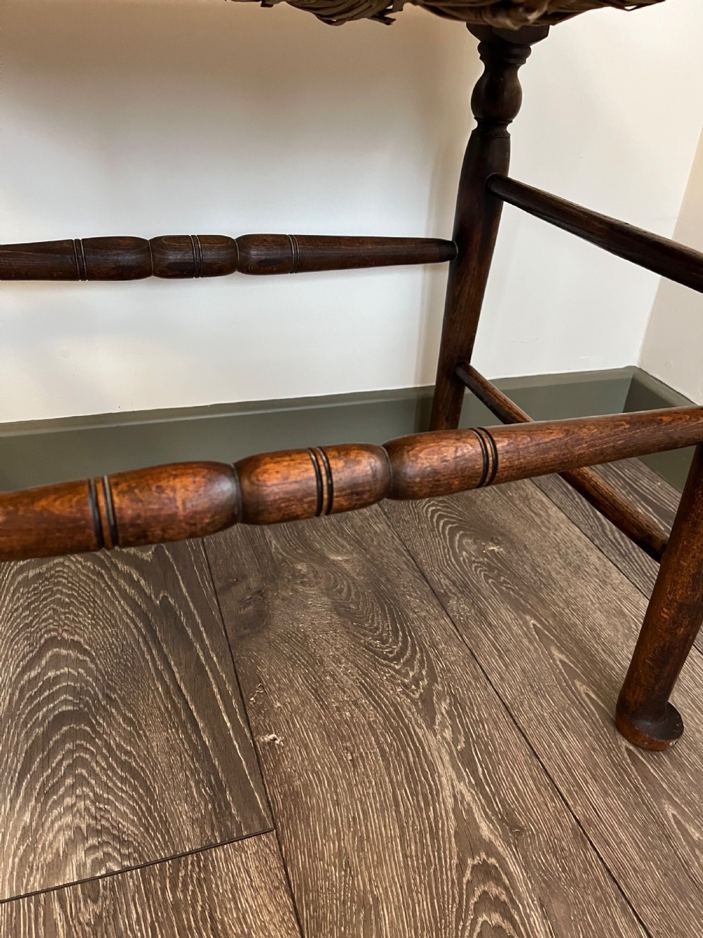 Large rush seat stool  View IV