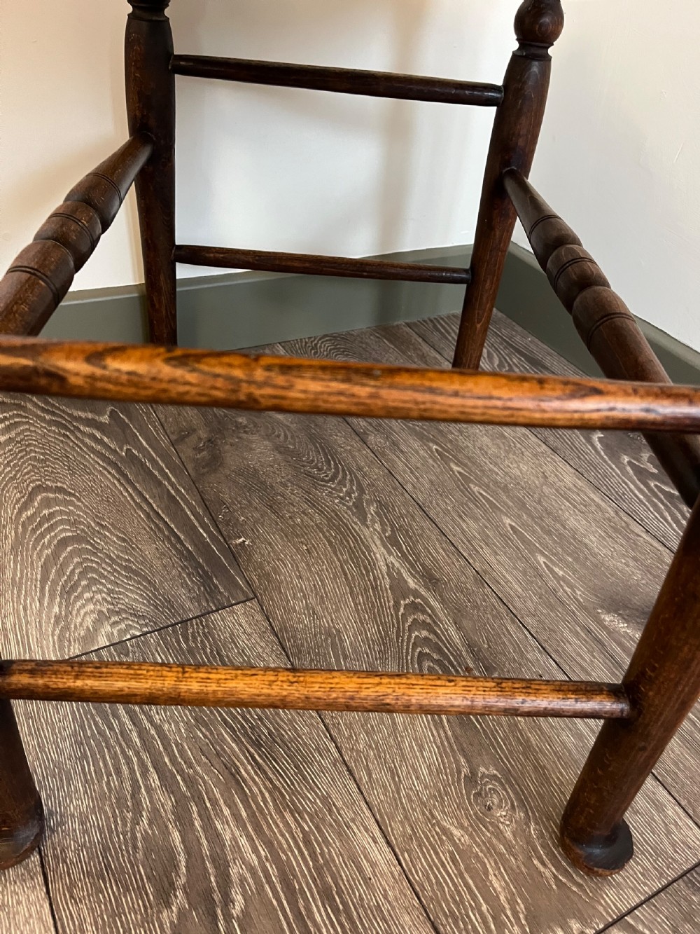 Large rush seat stool  View V