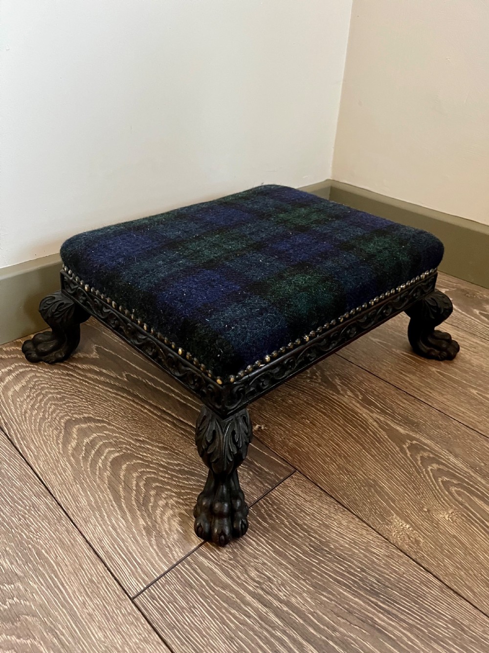 Ebonised foot stool View II