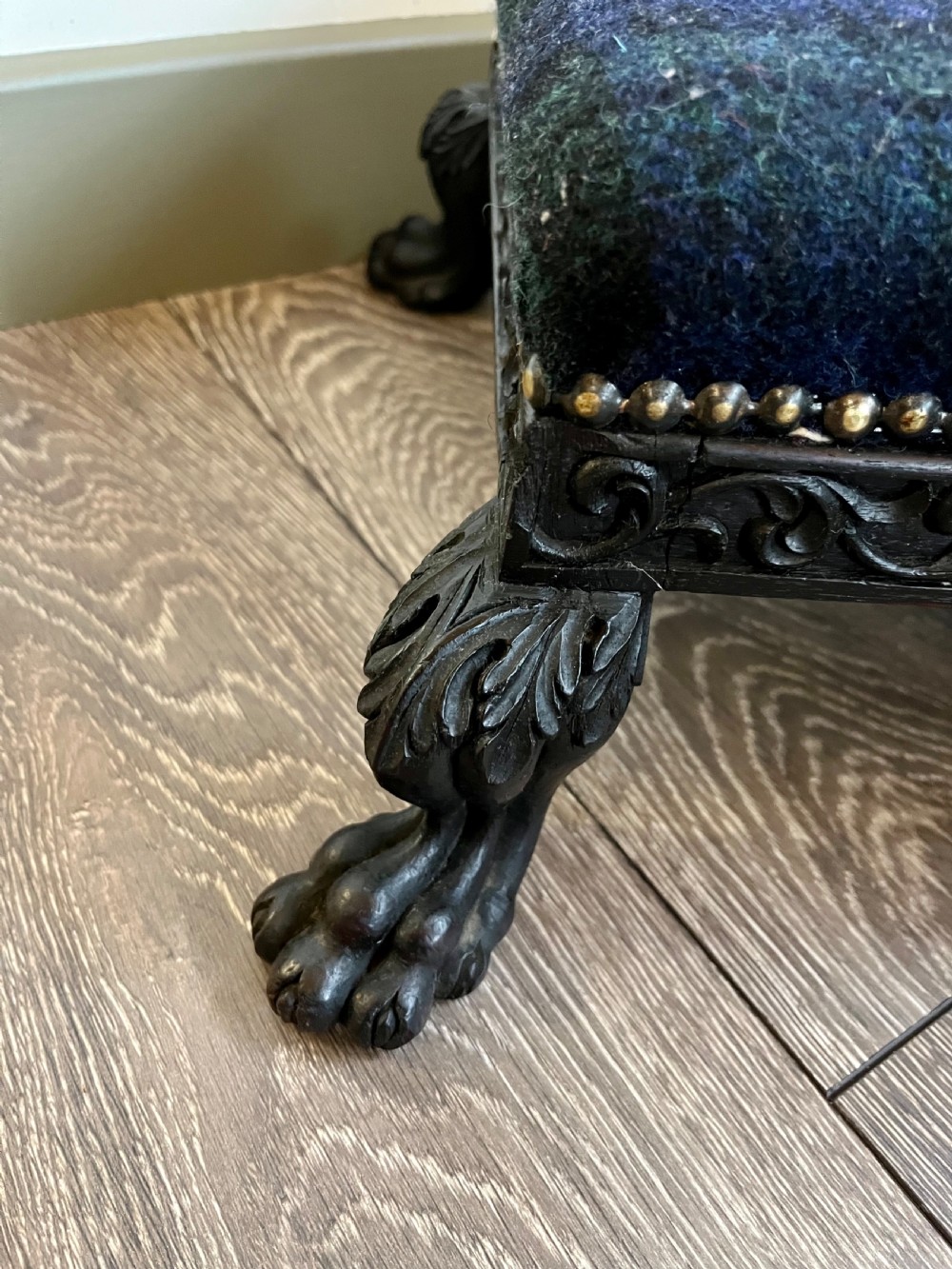 Ebonised foot stool View III