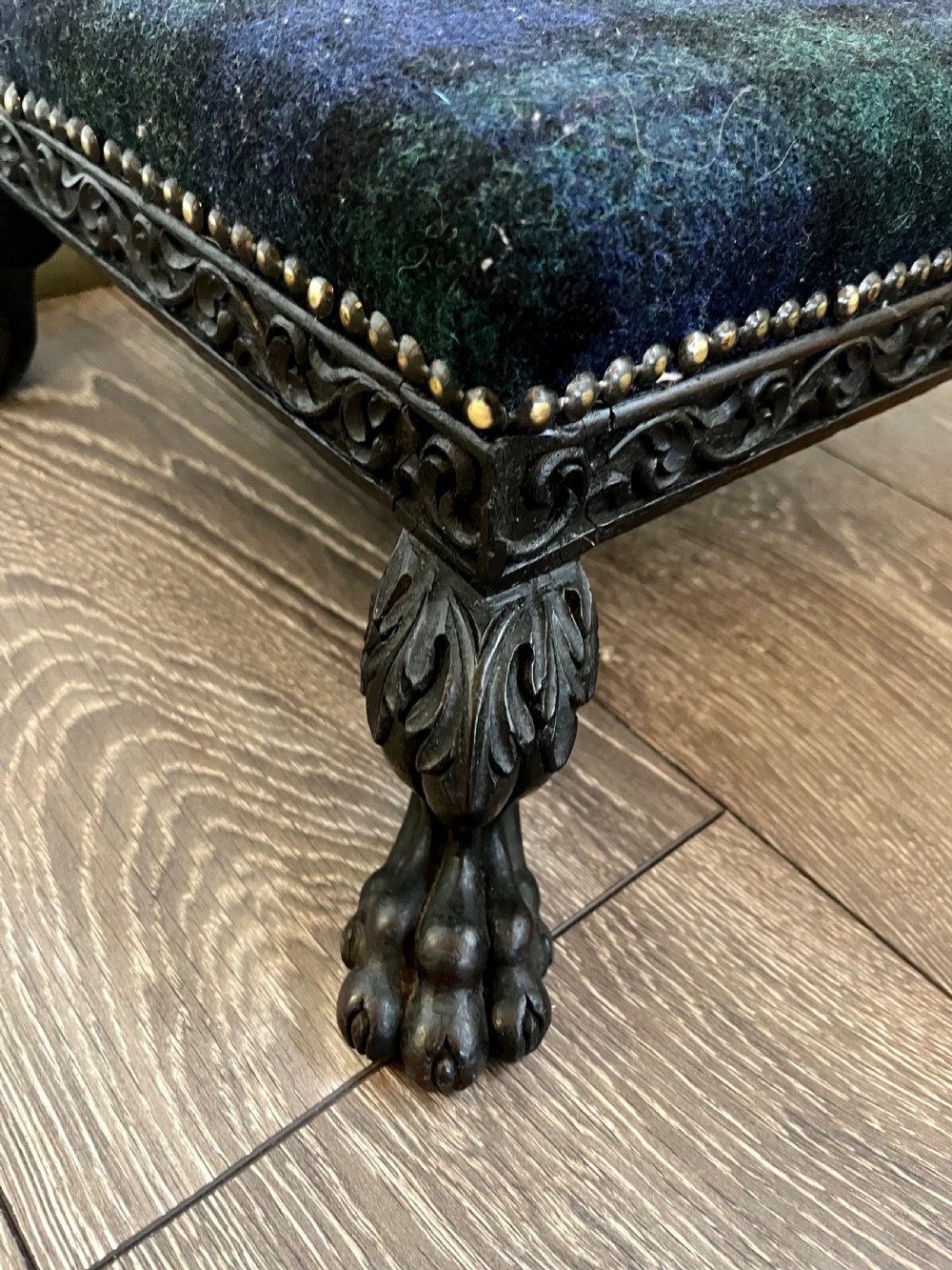 Ebonised foot stool View IV
