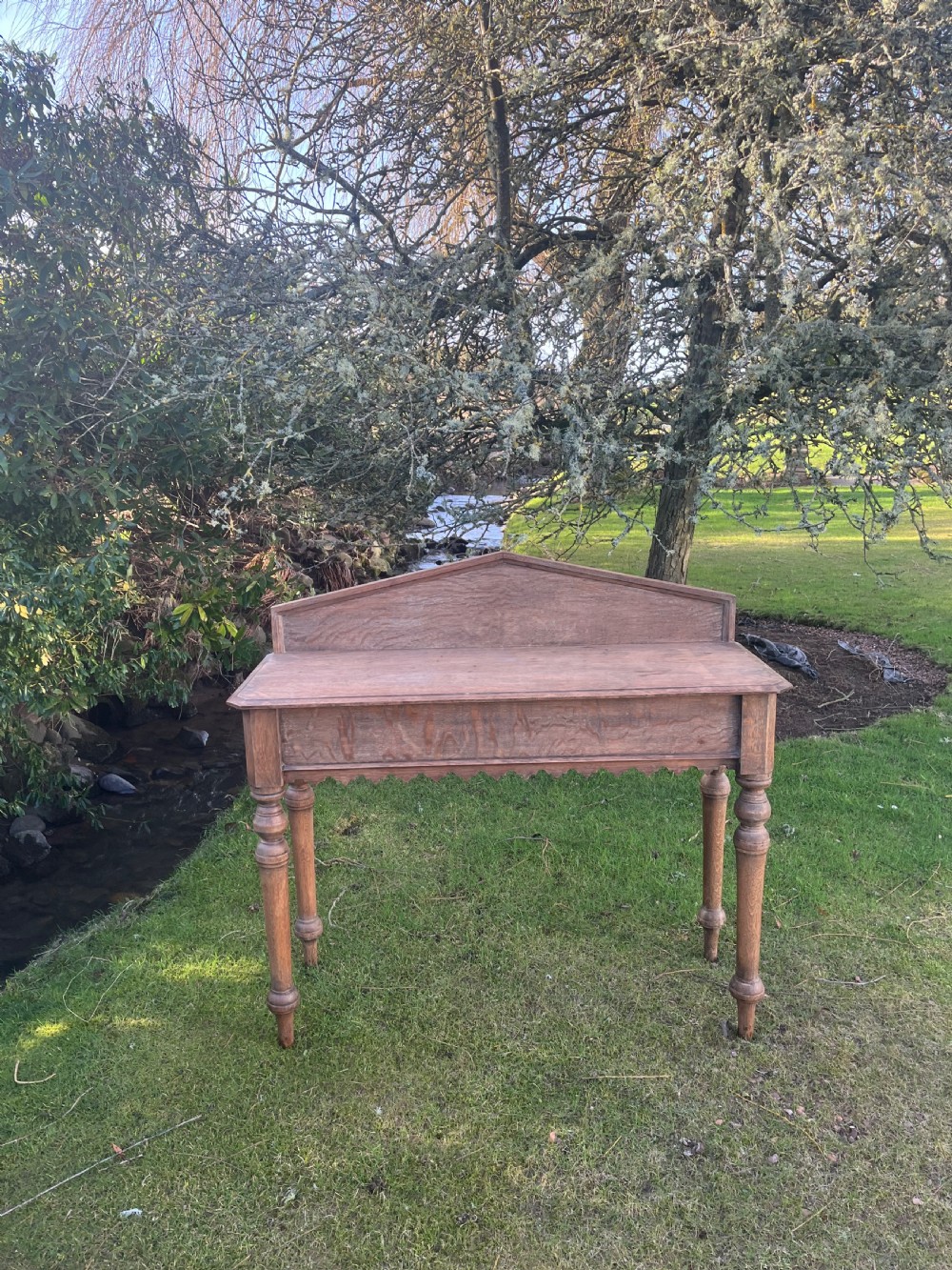Oak console table  View II