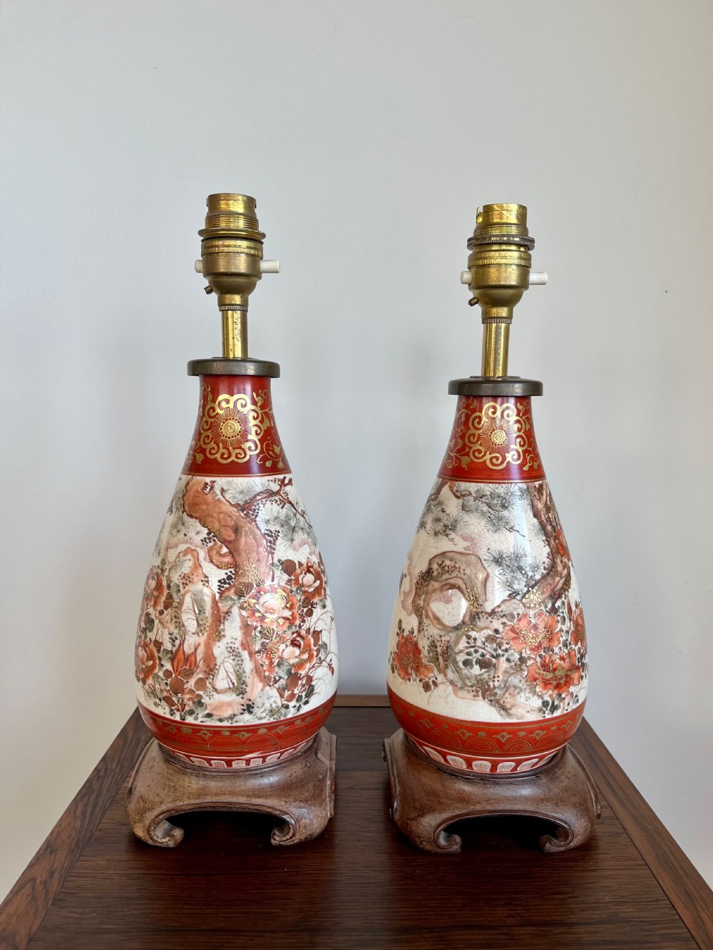 Pair Japanese lamps 
