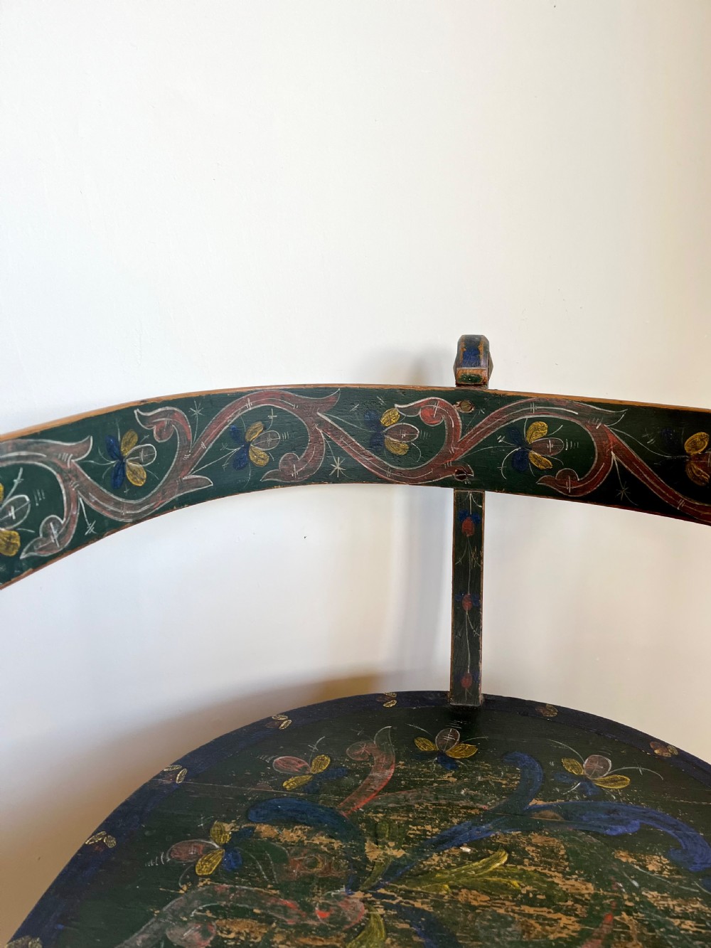 Painted folk art armchair  View V