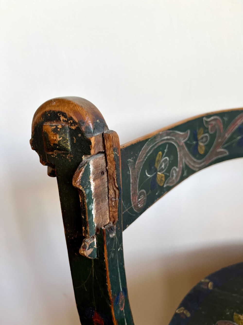 Painted folk art armchair  View X