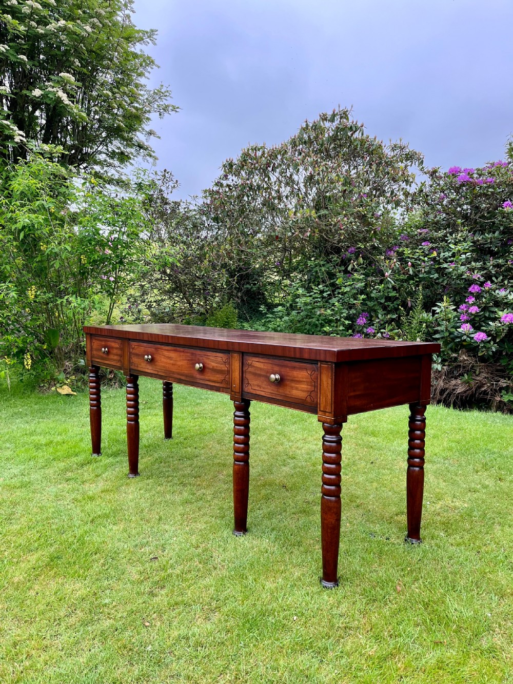 Scottish inlaid console serving table  View II